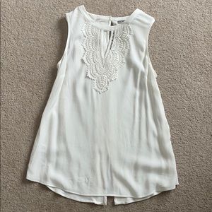 White Sleeveless Blouse - Small